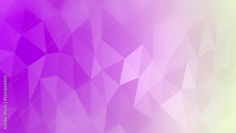 Abstract Geometric Polygon Animation with Gradient Purple and Green Color Transition