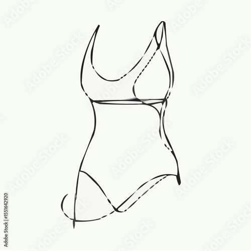 Line art of a swimsuit design for professional swimmers Icon  