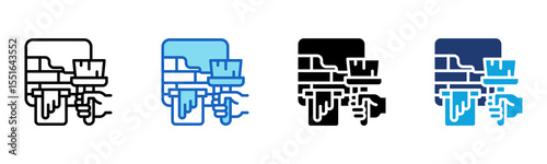 Painting Home icon Multi Style Vector Illustration