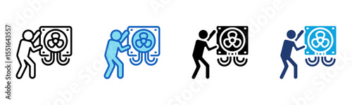 Ac Installation icon Multi Style Vector Illustration