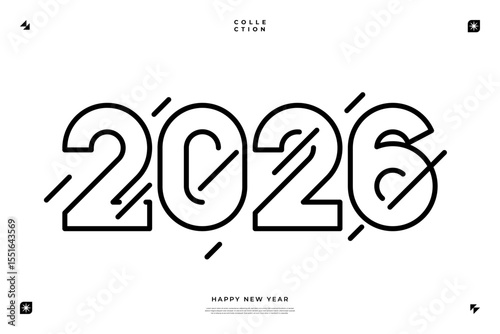 A vibrant and modern design showcasing the year 2026 in a dynamic color combinations