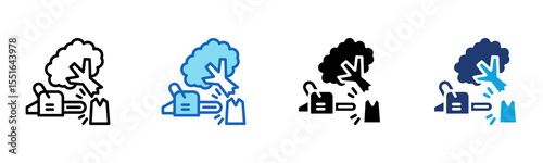 Tree Trimming icon Multi Style Vector Illustration