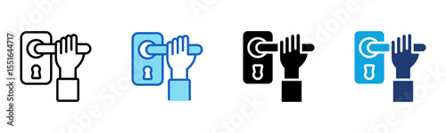 Handle Grab icon Multi Style Vector Illustration