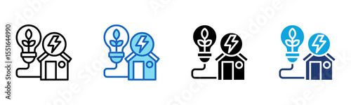 Energy Efficiency icon Multi Style Vector Illustration