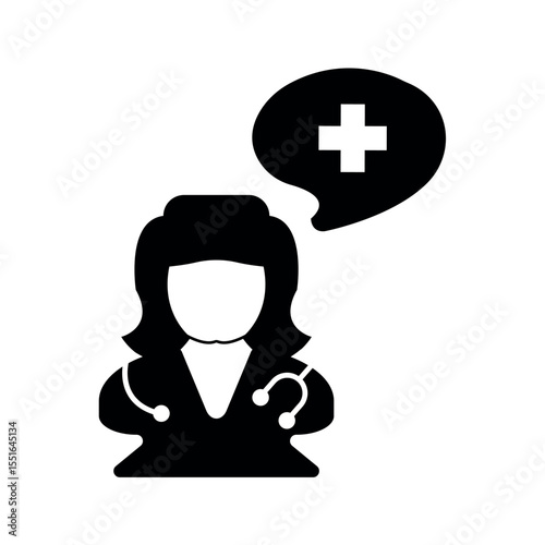 Doctor patient consultation icon.