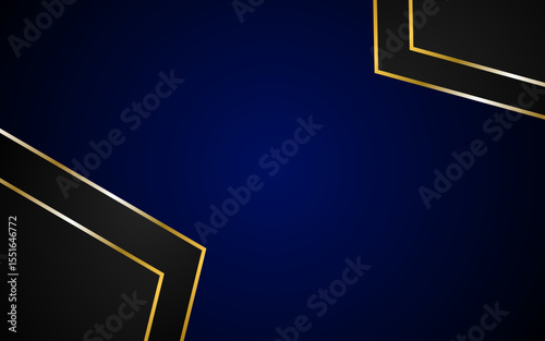 Abstrack black, with blue and gold decoration