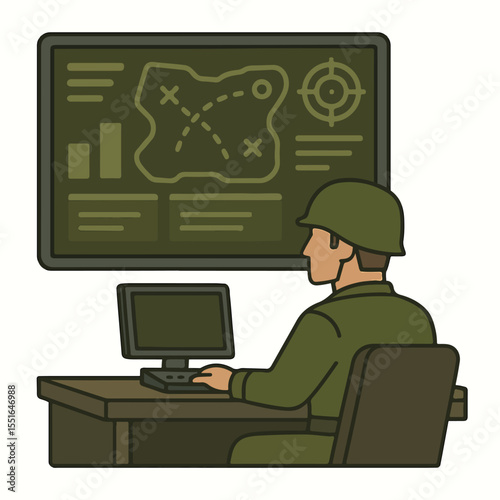 national defense (military, war equipment and military strategy, technology, cyberwar). globalization, diplomacy, and world peace. vector illustration