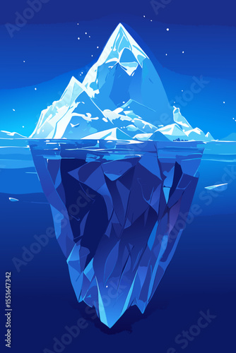 Flat vector illustration of iceberg