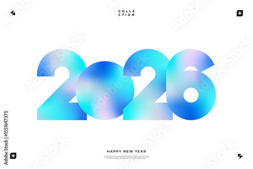 A vibrant and modern design showcasing the year 2026 in a dynamic color combinations