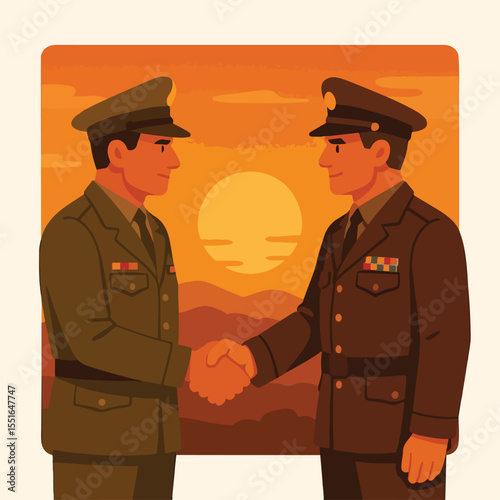 national defense (military, war equipment and military strategy, technology, cyberwar). globalization, diplomacy, and world peace. vector illustration