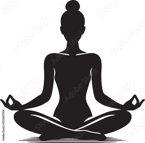 Woman Meditating in Lotus Pose Practicing Zen Spiritual Well-being and Mindfulness