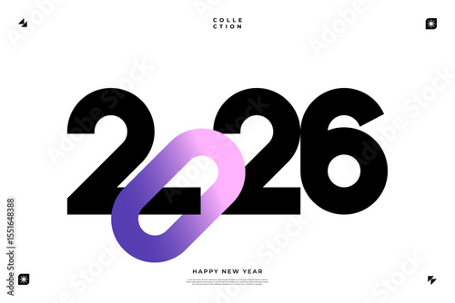 A vibrant and modern design showcasing the year 2026 in a dynamic color combinations
