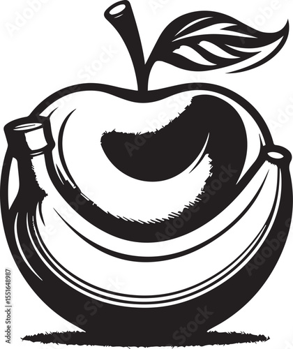 A Bold Artistic Fusion of an Apple and Bananas Creates a Striking Visual Statement