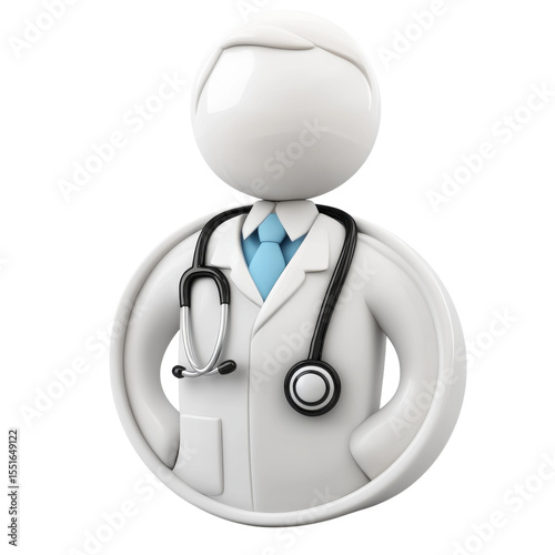 3D Doctor Icon Medical Healthcare Physician Clinic Health Wellness on transparent background