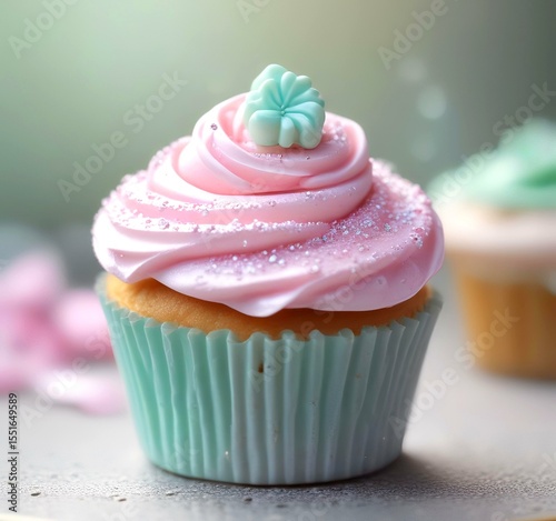 Illustration of small Cupcake with Edible Glitter