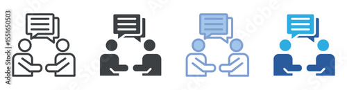 Conversation icon set multiple style collection