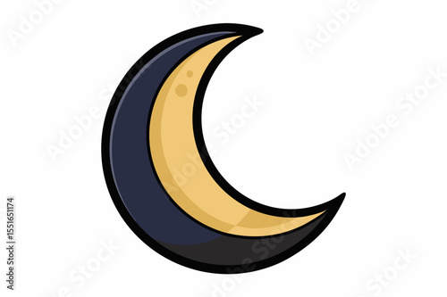 Crescent Moon Icon (Cartoon Style)