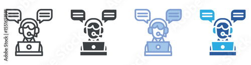 Assistance icon set multiple style collection