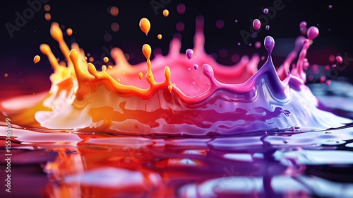 Vibrant rainbow splash designed in high resolution 3D graphics