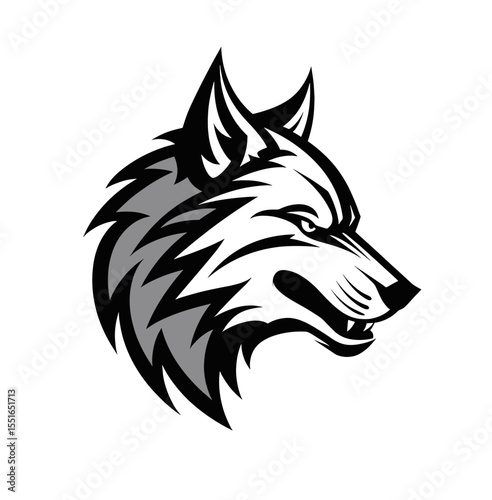 Portrait of a wolf in psychedelic vector pop art style.
