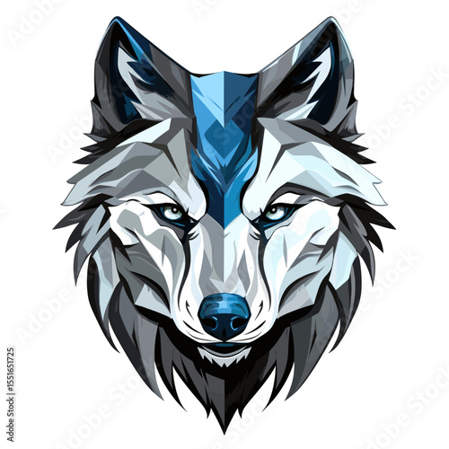 Portrait of a wolf in psychedelic vector pop art style.