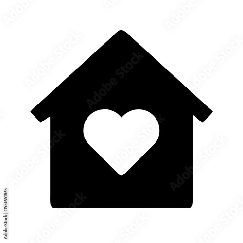Home with heart icon vector illustration
