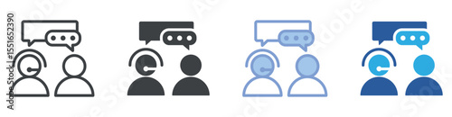 Communication icon set multiple style collection