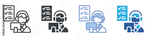 Operator icon set multiple style collection