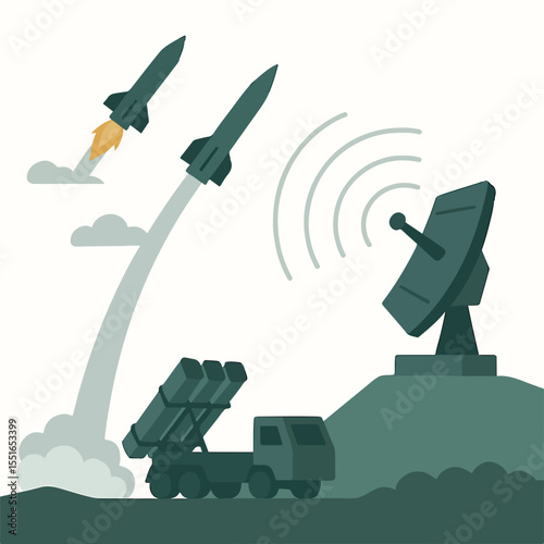 national defense (military, war equipment and military strategy, technology, cyberwar). globalization, diplomacy, and world peace. vector illustration