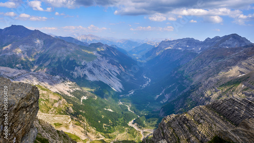 View of the Pineta Balcony in the Pineta Valley. In the Ordesa y Monte Perdido Natural Park, Pyrenees, province of Huesca, Aragon, Spain.
