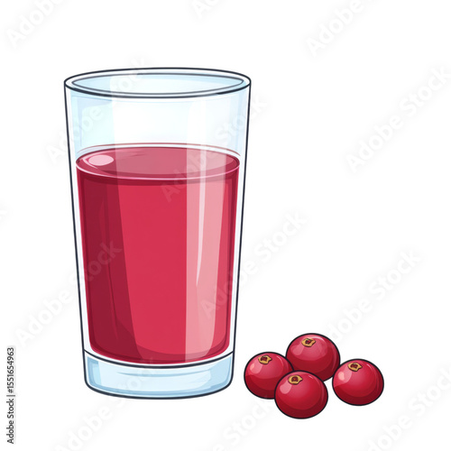 Wallpaper Mural Cranberry juice in clear glass with fresh cranberries beside it, refreshing and vibrant Torontodigital.ca