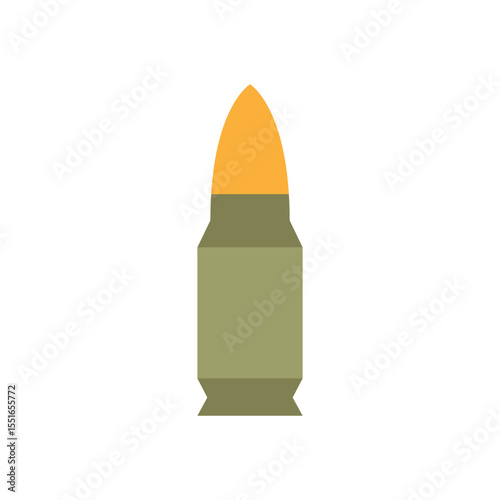 Vector illustration of a Bullet in flat style isolated in white background