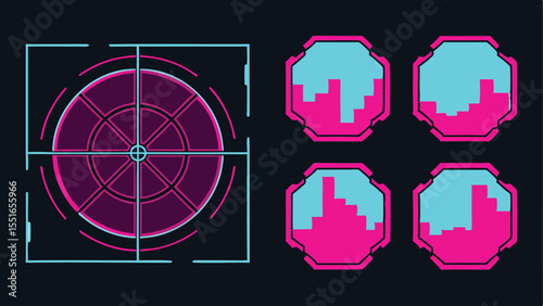 Night City Drone Command Hud With - AI Dashboard Vector