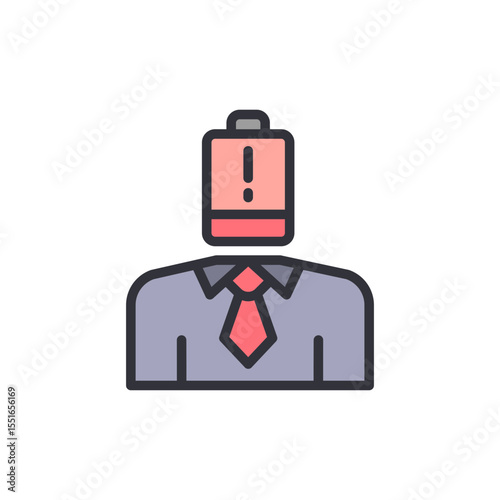 Concept Of Burnout Depletion Or Low Energy In Business Person