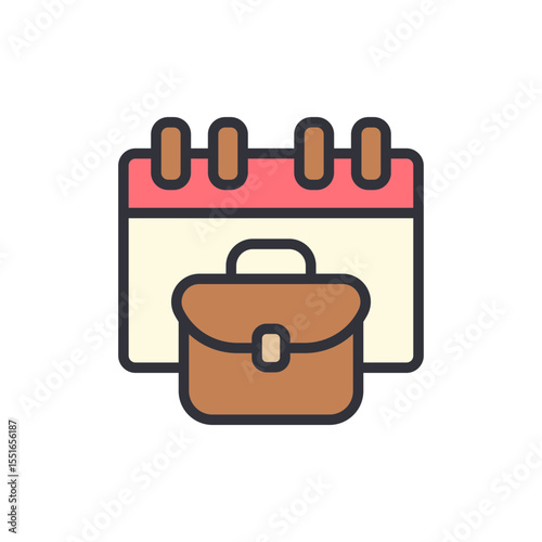 Calendar With Briefcase For Work Planning And Business Appointments