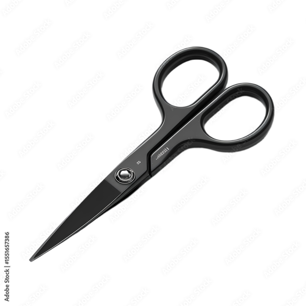Black metal scissors isolated on transparent background Black metal scissors isolated on transparent background