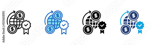 Trade License icon Multi Style Vector Illustration