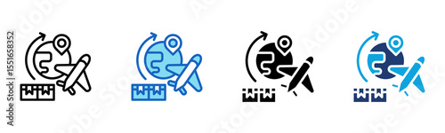 International Freight icon Multi Style Vector Illustration