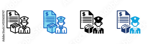 Customs Duties icon Multi Style Vector Illustration