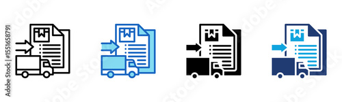 Import Declaration icon Multi Style Vector Illustration