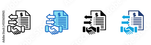 Trade Agreement icon Multi Style Vector Illustration
