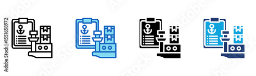 Bill Of Lading icon Multi Style Vector Illustration