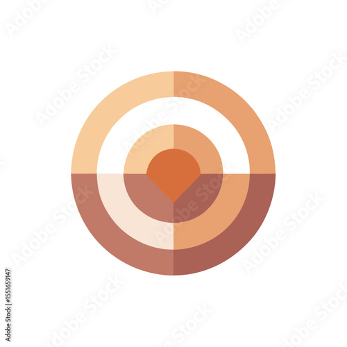 Abstract geometric target design with earthy tones in flat and minimalist style