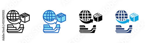 Import Cargo icon Multi Style Vector Illustration