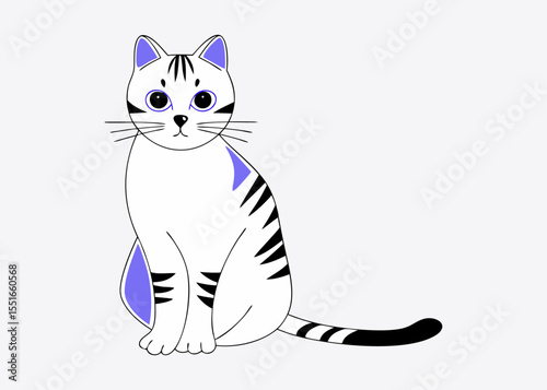 Minimalist Cat Outline Vector Illustration – Sleek Line Art of Sitting Domestic Feline with Graceful Curves, Ideal for Pet Designs, Tattoo Concepts, Logo Elements, and Modern Decor Projects