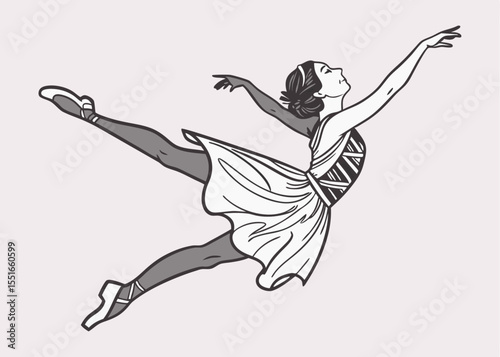 Dynamic Dance: A Vibrant Vector Illustration of a Woman in a Flowing Skirt, Expressing Joy and Movement on a Clean White Background