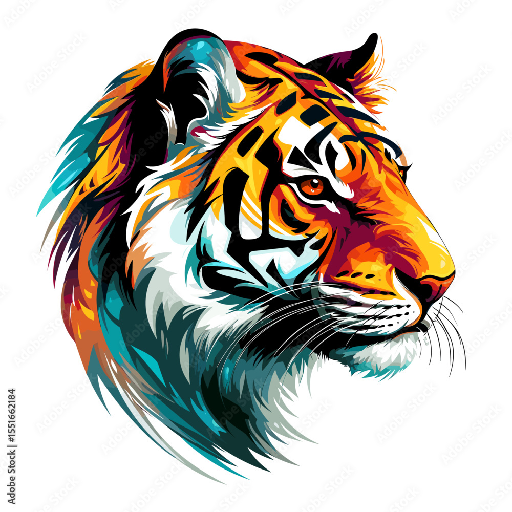 custom made wallpaper toronto digitalTiger in vector pop art style. T-shirt and stickers template