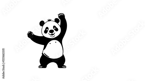元気いっぱいの立ちポーズパンダ｜Cheerful Standing Panda