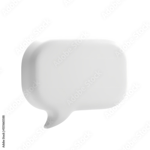 White 3d speech bubble isolated on transparent background photo