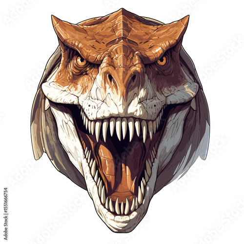 Tyrannosaurus rex in vector art style isolated on white background.
